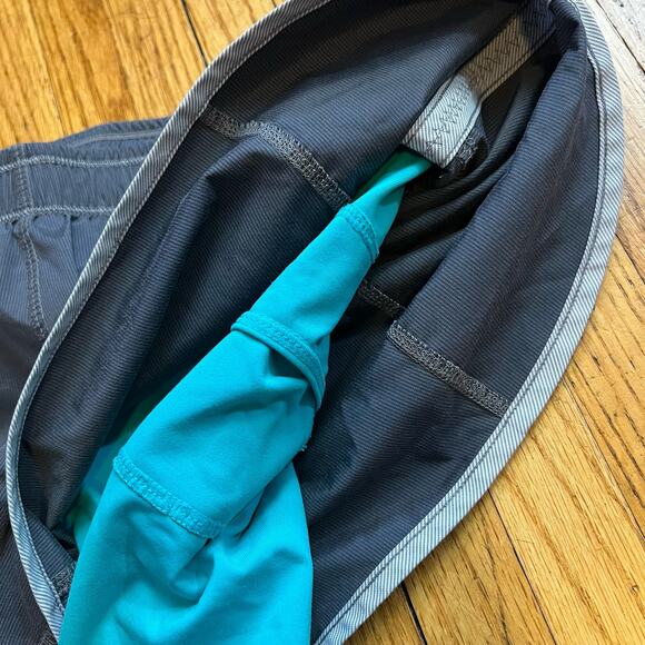 Lululemon Shorts Womens 6 Lined Running Shorts Gray Teal - Picture 4 of 7
